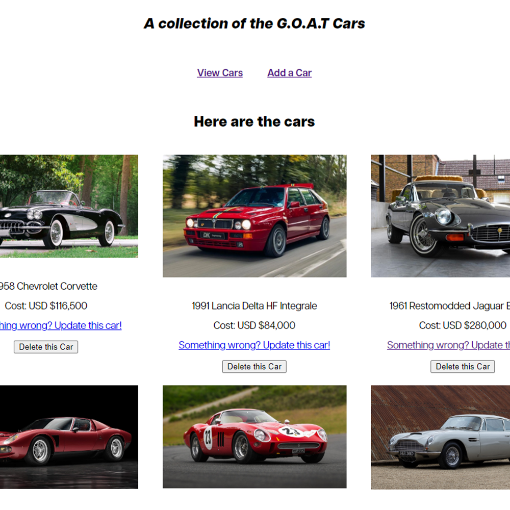 Greatest of all time Cars